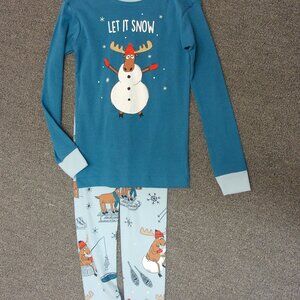 Lazy Ones Blue Pjs. Let it snow